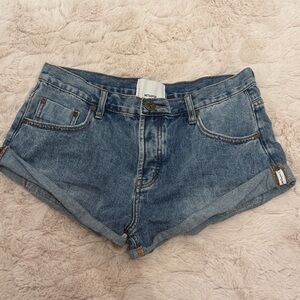 One Teaspoon Blue Denim Jean Shorts